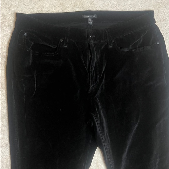 Eileen Fisher Women's Black Velour Pants sz 12 - Picture 3 of 8